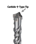 SDS Max carbide-tipped masonry drill bit, 1-1/2 in diameter x 10 in long (38x260 mm)