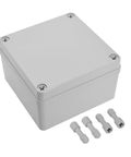 Junction Box IP67 Waterproof Dustproof Project Enclosure Made From ABS Plastic For Outdoor Electrical Use Gray 4.9 X 4.9 X 3 Inches Tough As Nails Weatherproof 125 X 125 X 75 Millimeters, shown with mounting screws