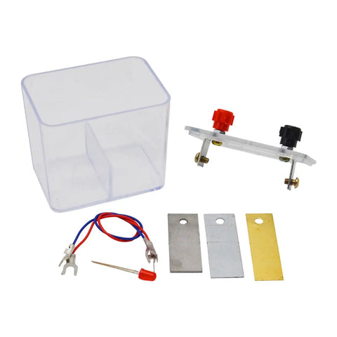 Hands On Galvanic Cells Experiment Kit For High School Chemistry Class Learn How Chemical Energy Converts To Electrical Energy With A Fun DIY Lab Project And Real World Electrochemistry Practice components including container, metal plates, and wires
