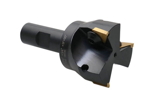 Accusize indexable end mill, 2 inch diameter, 3/4 inch straight shank, 3 TPG32 carbide inserts