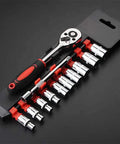 Socket Set Extension Rod And Hex Wrench Ratchet Tool Kit For Quick Auto Repairs Multi Function Hand Tools Small Ratchet Sleeve 15Cm