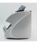 Heavy Duty Multi Currency Bill Counter Machine With Smart Fake Money Detector No Cap Precision for smooth cash counting side view.