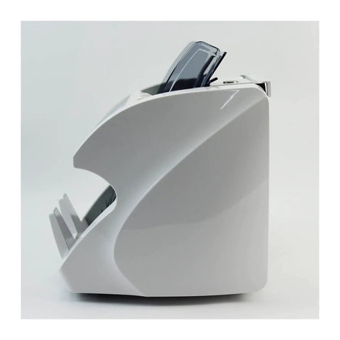 Smooth Running Automatic Cash Counter With Legit Fake Money Detection And Mix Currency Bill Sorting For Lightning Fast Sales And No Sweat Counting Sessions side view showcasing its sleek design and bill sorting slot.