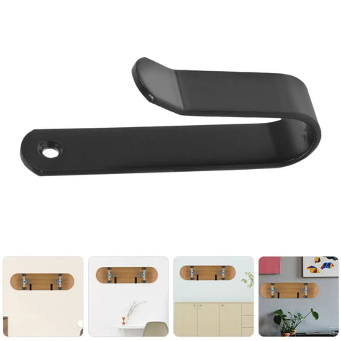 Killer Horizontal Wall Mount Rack Four Pack Heavy Duty Steel Snowboard Skateboard Surfboard Storage Shelf For Awesome Garage Display And Badass Space Saving Dual Purpose, showing sleek black wall mount.