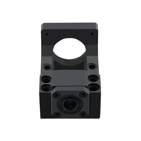 ANWOK Nema 23 steel mounting bracket for 57mm motor; gray block with circular shaft bore and multiple mounting holes