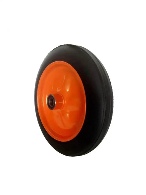 Built Tough 14 Inch Hella Durable Solid Rubber Caster Wheel For Heavy Duty Industrial Trolley And Mining Cart Replacement Knockout side view