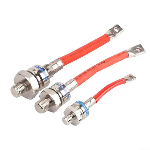 High Power Stud Mount Diode ZP Series 1600V Silicon For Industrial Welding Heavy Loads with red wiring and metal casing.