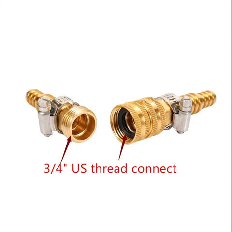 Metal Garden Hose Repair Connector Kit With Stainless Clamps For Half Inch, Three Quarter Inch Or Five Eighth Inch Hoses, Includes Two Male Connectors And One Female To Female Adapter, Aluminum Build For Quick No Fuss Leak Free Hose Fix