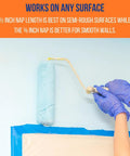Pro Grade 14 Inch Microfiber Paint Roller Covers Bulk Pack Of 48 With One Half Inch Nap for semi-rough wall painting.