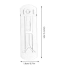 Single transparent peg from 24 pack plastic shelf support pegs for 0.79 inch thick panels, self locking embedded brackets angle view.