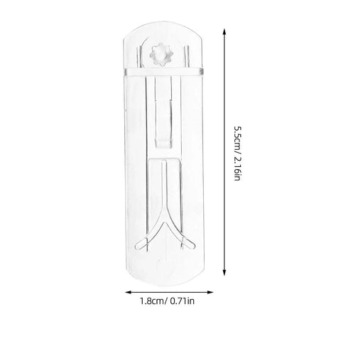 Single transparent peg from 24 pack plastic shelf support pegs for 0.79 inch thick panels, self locking embedded brackets angle view.