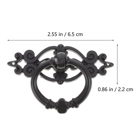 Antique Ring Handle Drop Pulls 2.56 Inch Cabinet Hardware For Furniture Wardrobes Decorative Drawer Pulls Zinc Alloy