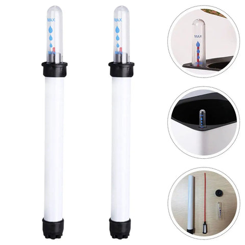 Six Pack Floating Indoor Pot Moisture Probes And Water Level Indicators For Potted Plants in use and close-up view