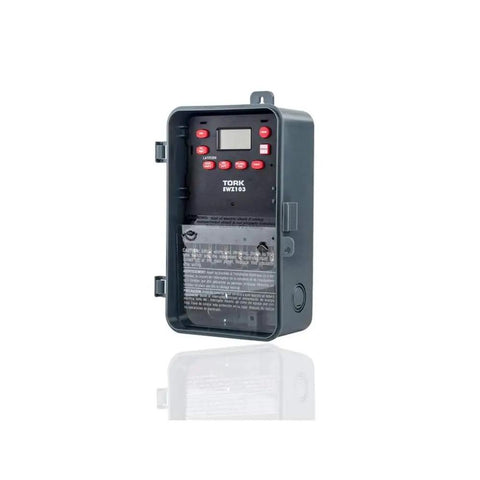 Plug-and-Play Astronomic 7 Day Time Switch for Auto On Off Scheduling, 120 277 VAC, 1 Channel DPST Dry Contact, 24 Hour Digital Display