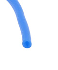 Close-up of blue polyurethane PU pneumatic air tubing 4mm outer diameter for quick-connect air lines and projects, flexible 6m hose.