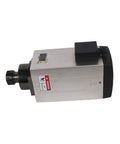 Heavy Duty 12KW Air Cooled CNC Spindle Motor Featuring ER32 And ER40 Collets, showing detailed side view with warning label.