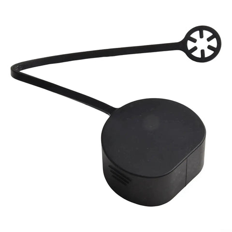 Heavy Duty Type 2 EV Port Covers 2 Pack Waterproof Dust Caps For Electric Vehicle Chargers PVC Weatherproof Socket Protectors in black close-up view.