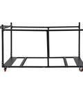 Heavy Duty Folding Table Cart For Easy Transport And Storage Hauls Up To 10 Tables With Locking Casters, smooth rolling black steel frame
