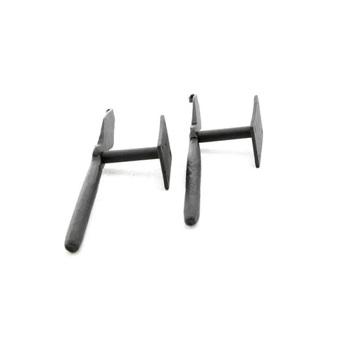 7 Inch Black Spoon Shaped Wrought Iron Shutter Dogs With Mounting Hardware Pack Of 6 For Exterior Shutters Weatherproof Rust Resistant