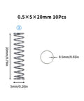 Light Load Compression Spring Kit For Bambu Lab 3D Printers X1 X1C X1E P1P P1S And A1 Mini, 0.5x5x20mm steel spring dimensions