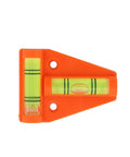 Orange T Shaped 2 Way Bubble Level For Caravan For Motorhome For Camper with fluorescent vials for easy visibility.