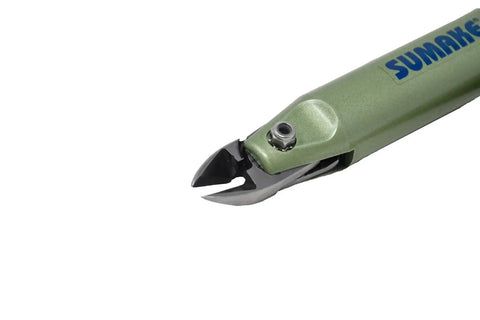 Close-up of Air Nipper Wire Cutter For Cutting Plastic Copper And Steel With A Lightweight Aluminum Body Built Tough For Pro Grade Jobs 26.5 Bar Power