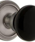 Circulaire Rosette With Coventry Passage Knob Set, Two And Three Quarters Inch Backset, Antique Pewter Finish, Solid Forged Brass Construction