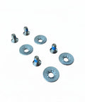 Set of Heavy Duty Snowboard Binding Screws With Anti Loosening Locking Patches, M6 stainless steel, for mounting snowboard bindings.