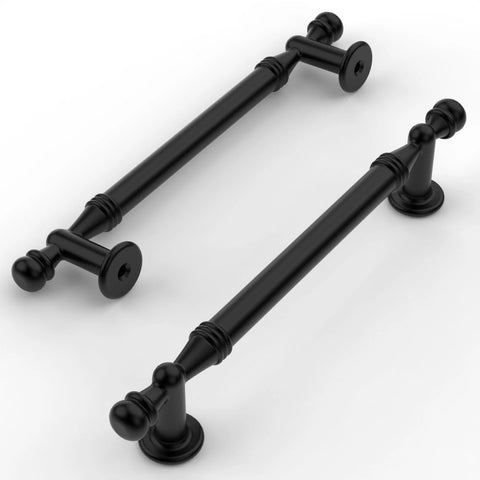 10 Pack Matte Black Cabinet Pulls 5 Inch 128mm Center to Center Drawer Handles for Kitchen Cabinets and Bathroom Cabinet Hardware ZH0083