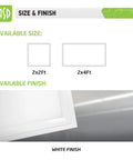 Edge Lit 2x2 LED Panel Light Dimmable 22W 2956LM 4000K Bright White For Office Drop Ceiling, white finish size options