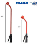 Touch-N-Flow Rain Wand 16 Inch Length Green With One-Touch Lever, ergonomic grip, next to 30-inch version, front view.