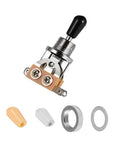 3 Way Toggle Switch For Gibson Les Paul Style Guitars, Replacement Switchcraft Style Selector with plastic caps, chrome tip, metal parts