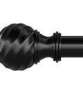 Heavy Duty Curtain Rod For Sliding Glass Door Adjustable 34 To 93 Inches 1 Inch Diameter Matte Black Finials No Sag Up To 30 Lbs