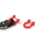 Three Piece RC Car Steel Rope Pulley Lock Sleeve Set for 1 10 Scale Crawlers, red steel pulley and lock sleeve kit with tow hook