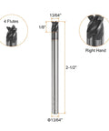 Front view of Carbide Square Nose End Mill Bit Four Flutes TiAlN Coated Milling Cutter For Hardened Steel with dimensions labeled.