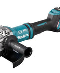 Heavy Duty 40V XGT Angle Grinder With 1700W Equivalent Muscle And Snappy 6600RPM Action With Badass 230mm Disc Setup side view with battery