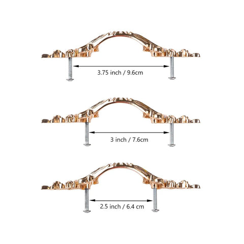 Antique Rose Gold Zinc Alloy Cabinet Pulls Set Of 10 For Farmhouse Kitchens And Vintage Dressers, various sizes display
