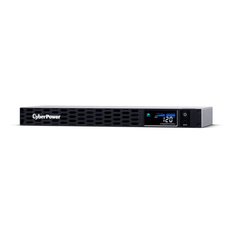 Front view of Sinewave UPS Battery Backup And Surge Protector 500VA 300W With 6 Outlets AVR 1U Rackmount UL Certified