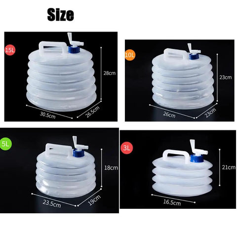 Collapsible Water Jug With Spigot For Camping And Hiking, sizes 3L, 5L, 10L, 15L, portable storage with handle