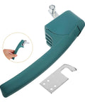 Heavy Duty Commercial Oven Handle For Industrial Cooking Equipment, ergonomic green grip with metal mounting plate, easy operation.