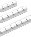 White Cord And Cable Organizer Set For Car Home And Office Adhesive Wire Holder For USB Cables And Cable Management Clips, 3-pack