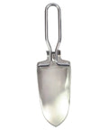 Ultralight Folding Stainless Steel Camping Trowel Shovel With Nylon Pouch And Belt Loop Grab-And-Go, stainless steel unfolded view