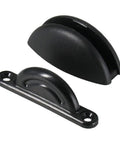 Durable Black Nylon Door Catch Stopper Latch Holds Open Cupboard RV Boat Sail Motorhome And Cargo Drawer To Protect Walls From Damage With Easy Installation, black design.