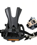 Extra Wide Bike Pedals With Toe Clips And Straps, Nine Sixteenths Inch Oversized Platform For Indoor Cycling And MTB