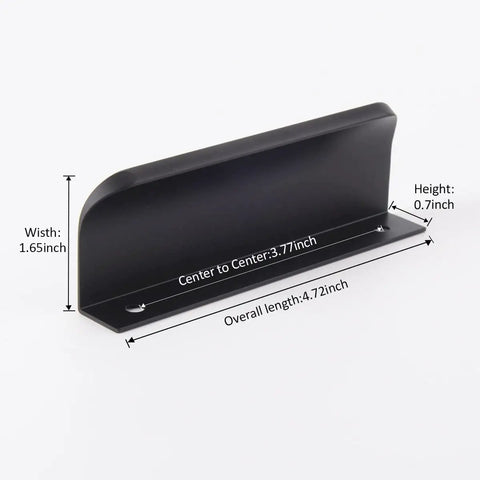 Edge Black Finger Pulls For Cabinets 10 Pack Back Mount Drawer Handles Aluminum Flat Hidden 4.72 Inch Easy Install