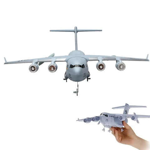 Beginner Friendly 2 Channel RC Plane RTF With 2.4GHz Control, Durable EPP Foam Airplane, front view and hand-held C17 style