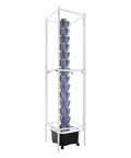 Vertical Hydroponic Garden Tower With 70 Pods And 14 Tiers, 8 LED Light Strips For Indoor Herb Growth, Grey structure