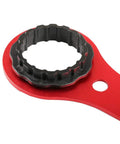 Close-up of Pro Grade Multifunctional Bicycle Bottom Bracket Tool And Wrench CNC Machined Aluminum 16 Notch 44mm Cup