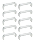 10 Piece Modern Silver Square Arch Cabinet Pull Handles Set In Aluminium Alloy Wire Finish 2.5 Inch Hole Center 64mm Drawer Handles