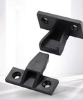 Hella Durable Plastic Clamps For Quick Panel Mounting Super Smooth Weekend Build No Sweat Frame Hardware With Corrosion Resistant Bolts. Two black plastic mounting clips shown from different angles.